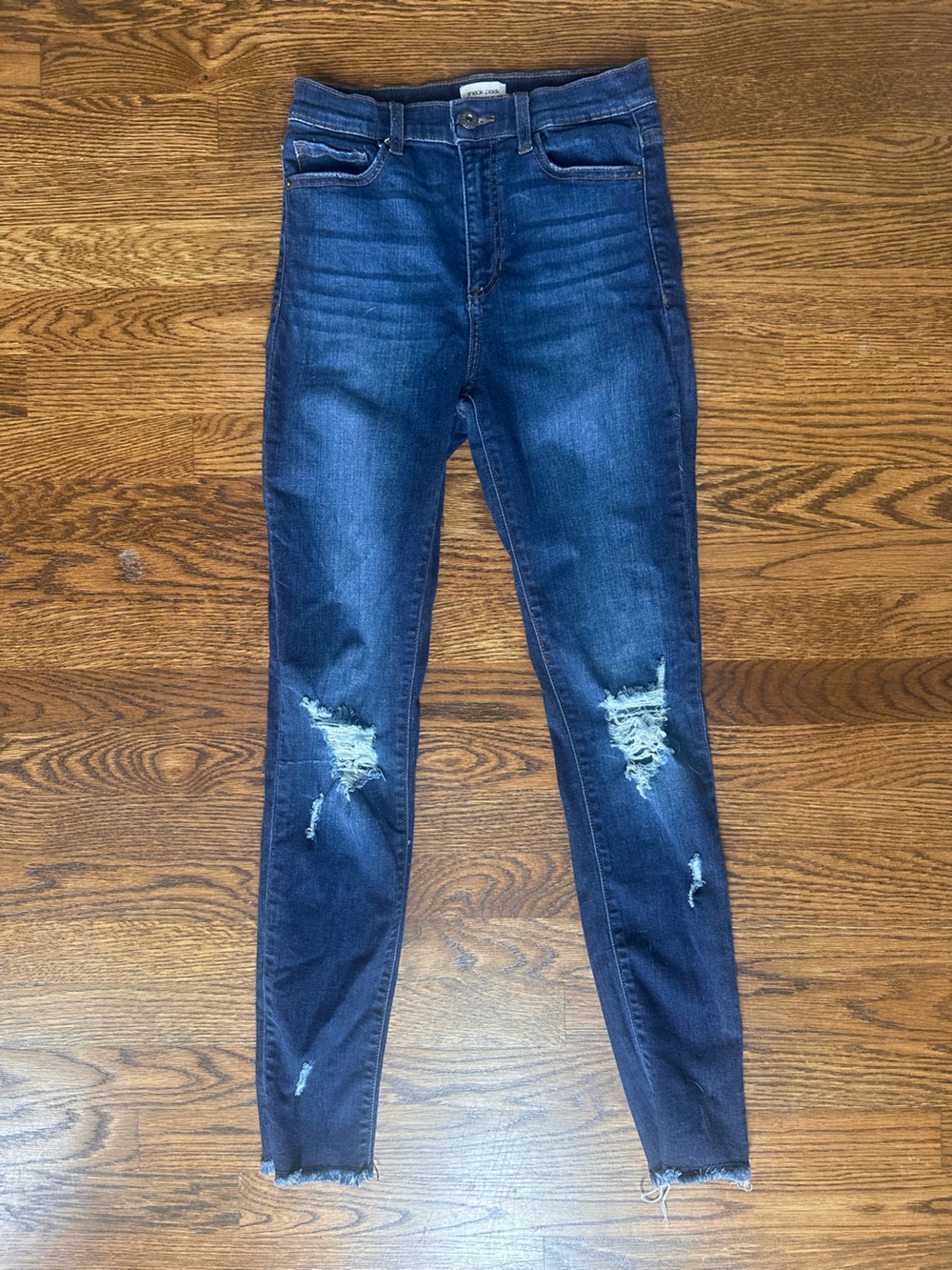 Sneak Peek Dark Blue Ripped Skinny Jeans